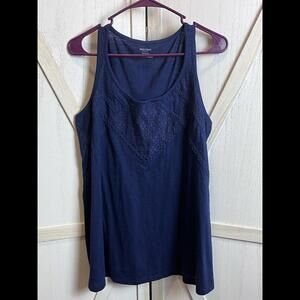 Motherhood Maternity Top Size Medium Navy Blue Sleeveless
